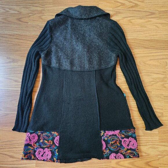 Liquid by Sioni Womens Cardigan Sweater Art To Wear Boho Wool Mohair Size Medium - Picture 9 of 10